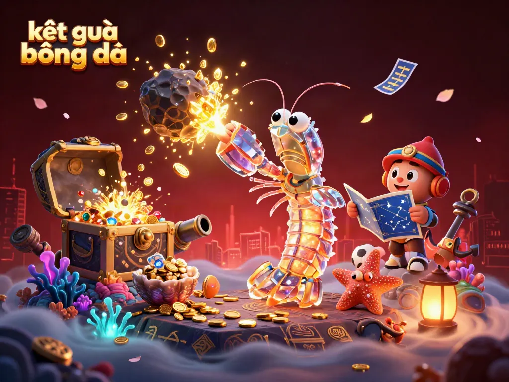 Experience kết quả bóng đá while the galactic samurai mantis shrimp bursts through an asteroid of gold and gems.