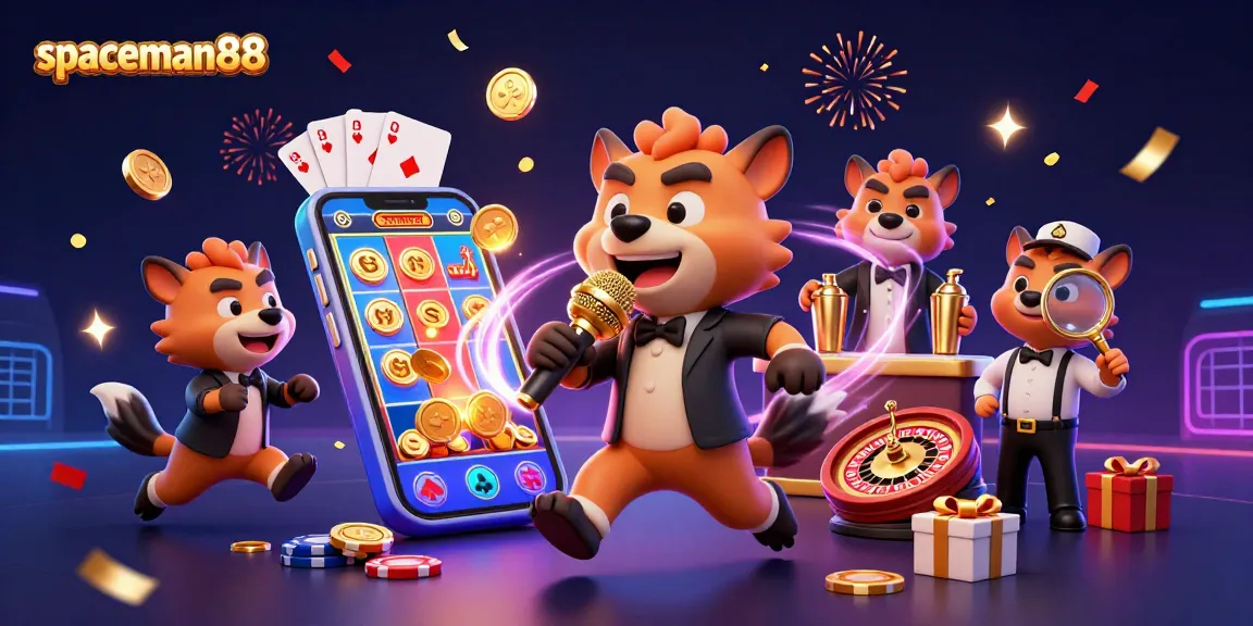 Engage with spaceman88, where hyenas create a vibrant casino atmosphere with slots and golden coins.