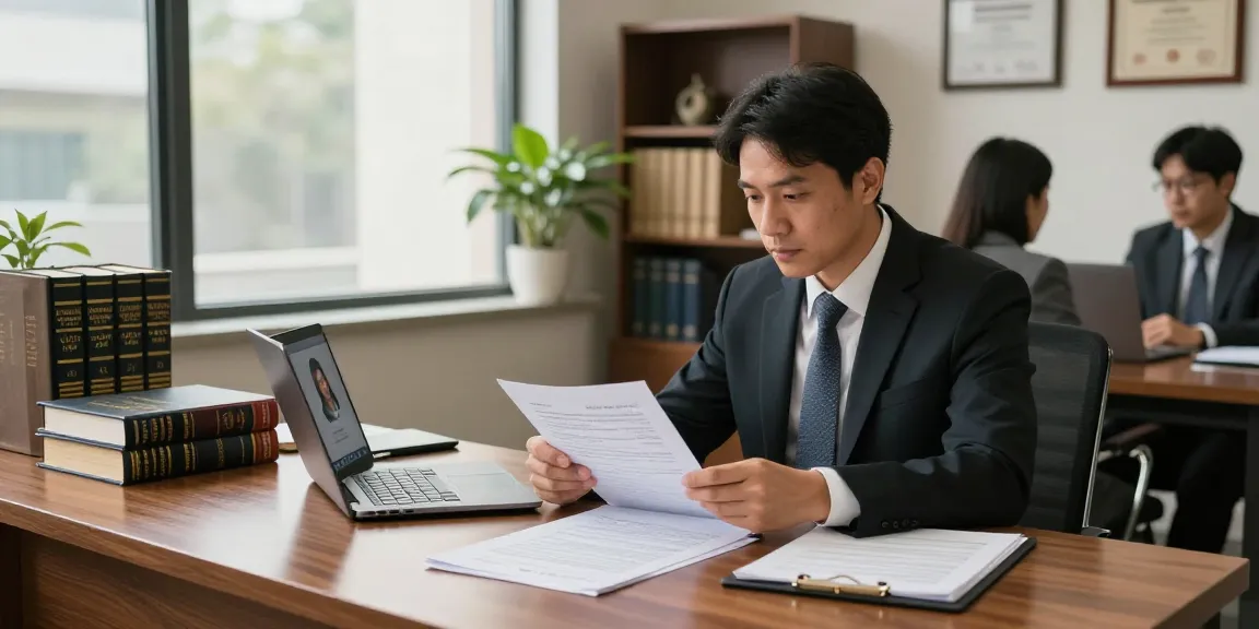 Law office scene showing lawyer in action at the official site of J.K. Chaudhary & Associates.