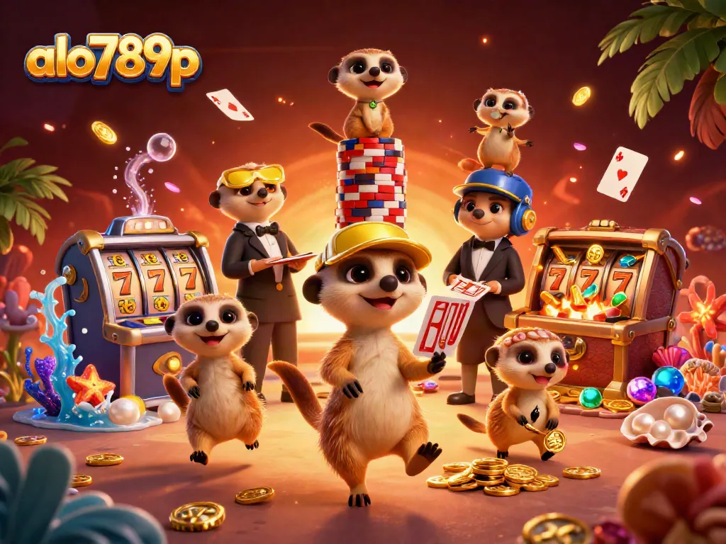 Experience vibrant gameplay action at alo789p with lively meerkats running a dynamic casino operation.