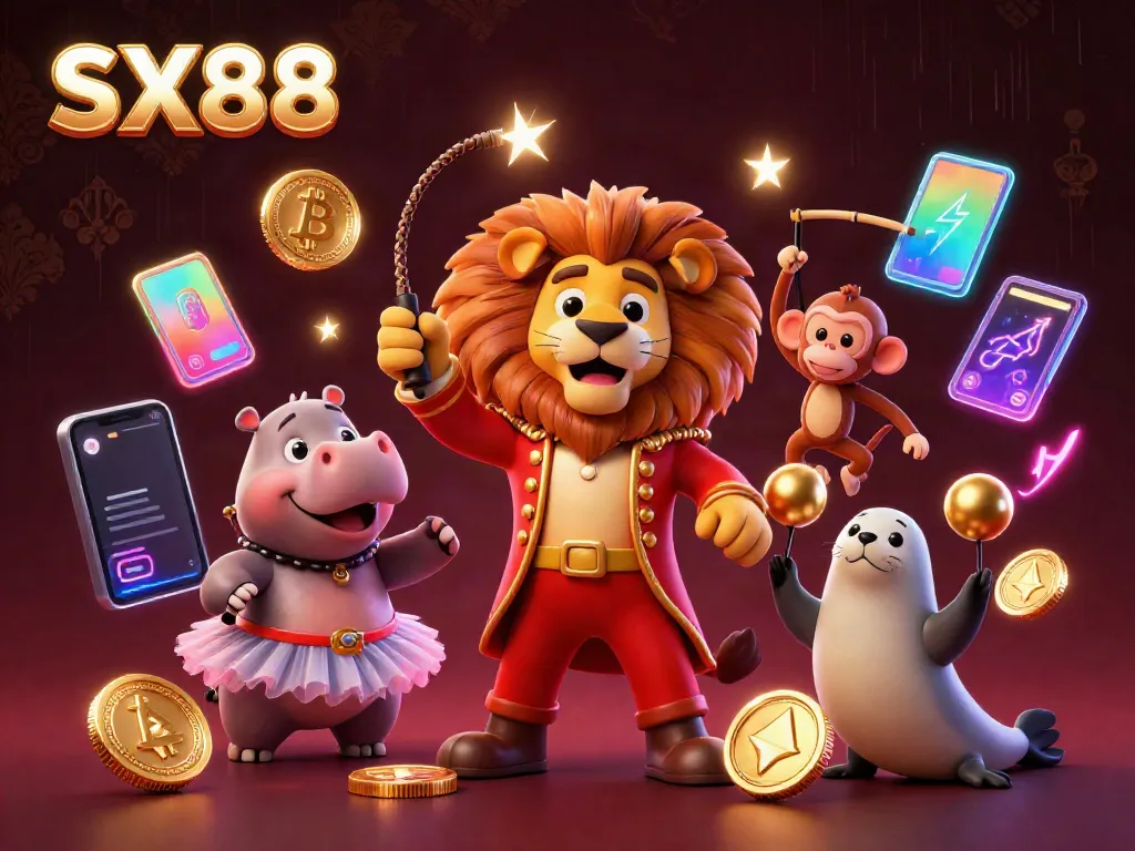 SX88 showcases an exciting dynamic casino environment with vibrant characters and digital elements.