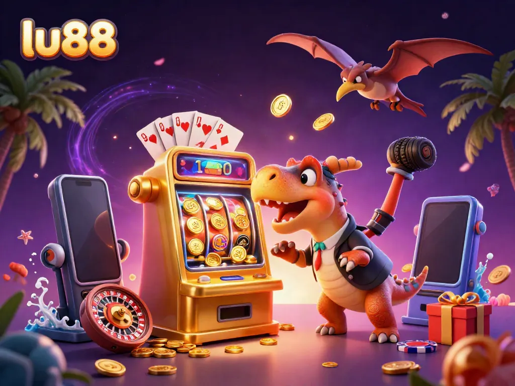 Headbutting pachycephalosaurus wins jackpots at lu88 casino with flying coins