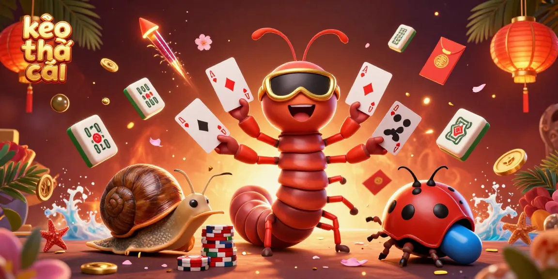 Engage with kèo nhà cái in this vibrant illustration featuring a millipede dealer and high-roller snail.
