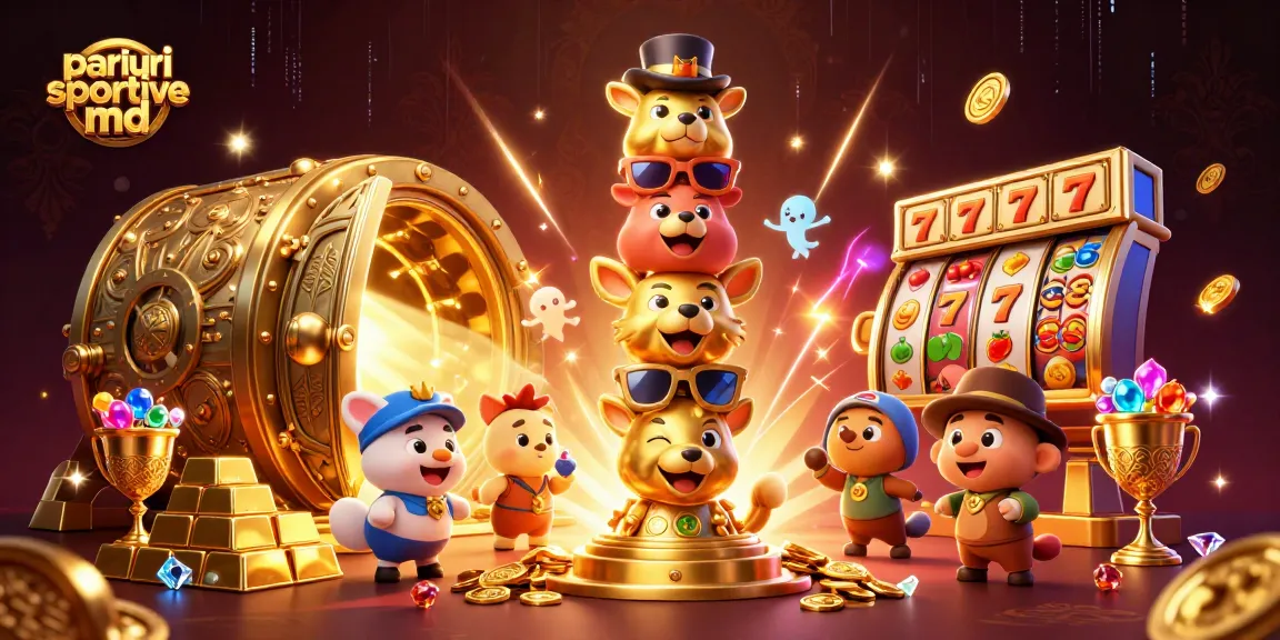 Ilustrație dinamică cu totem 3D de casino și elemente de jocuri pe pariuri sportive md