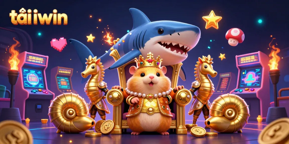 Engage with the tải iwin experience featuring a vivid gambling scene with unique characters and game elements.