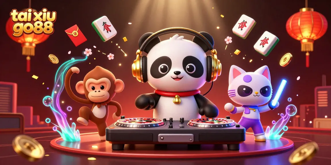 Engage in the thrilling tai xiu go88 gaming experience with interactive characters and vibrant casino elements.
